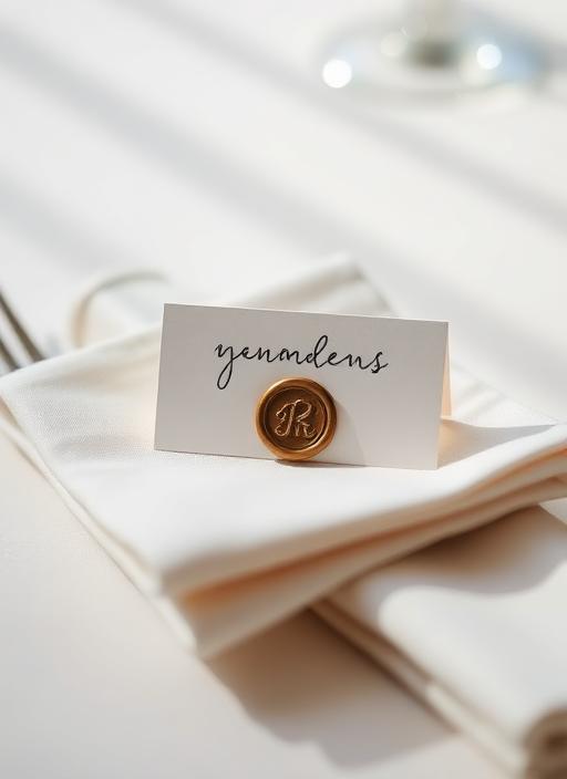 Bespoke name cards with wax seals